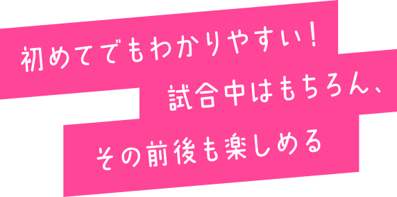 初めてでもわかりやすい!試合中はもちろん、その前後も楽しめる