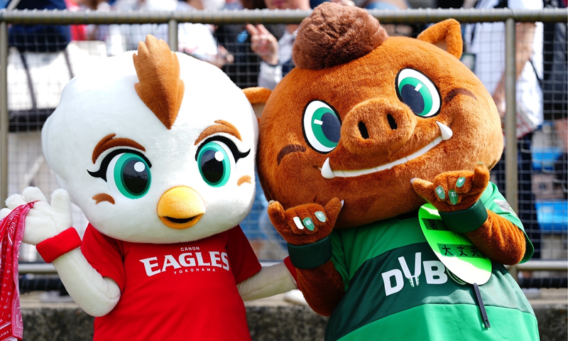 横浜キヤノンイーグルス公式マスコット「カノンちゃん」来場！
